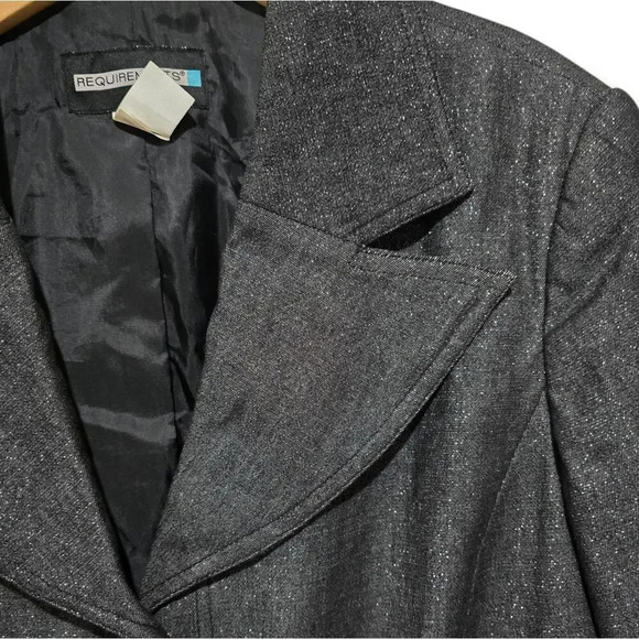 Requirements Women’s Plus Size 16 Vintage Dark Gray Lurex Career Blazer - Picture 3 of 10